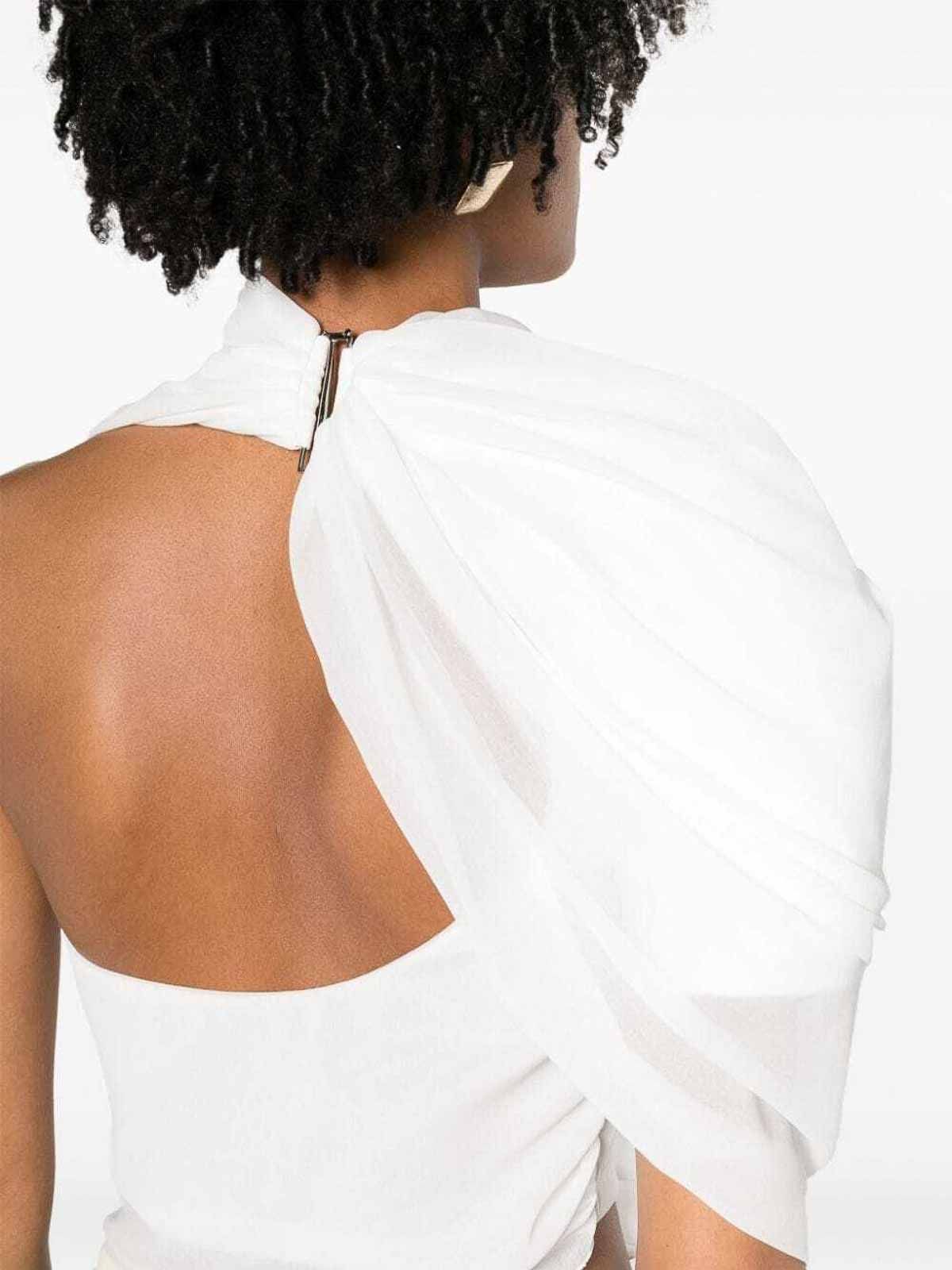 Top Pablo drapé asymétrique - White