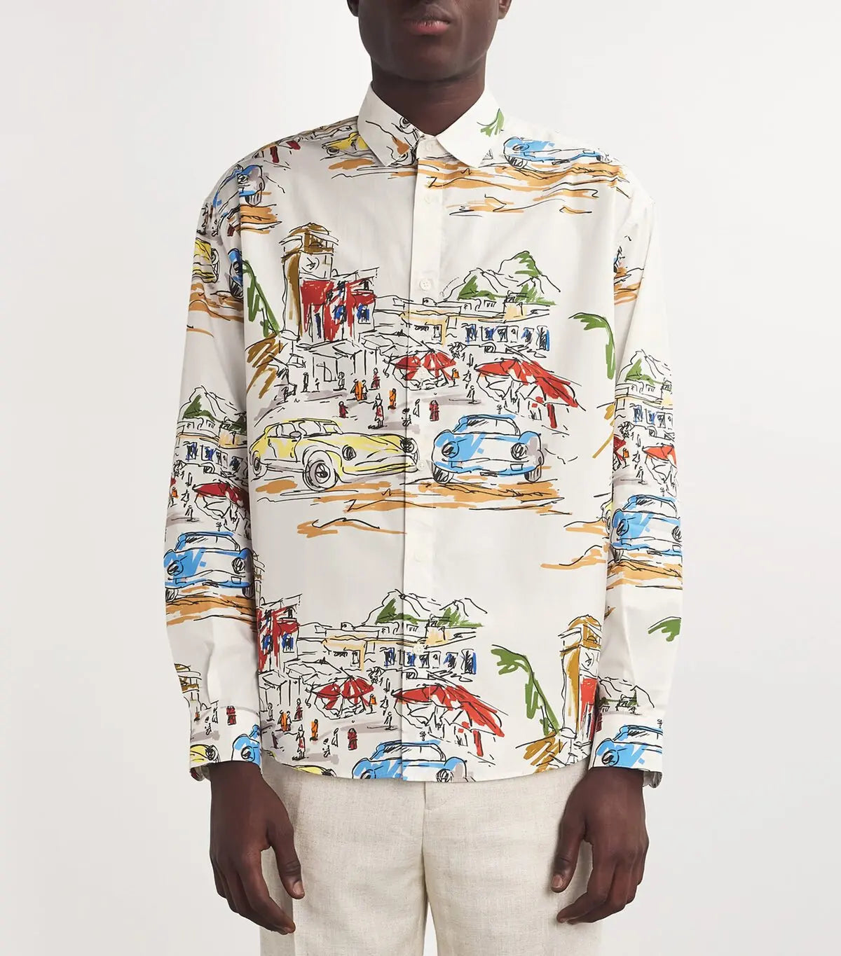 Chemise Simon imprimée - Capri Cars White