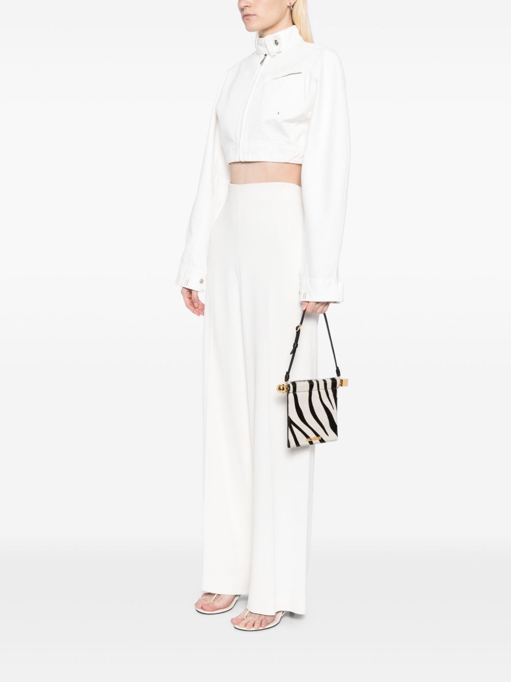 90€ / 5 sold //5 QTY / ST100%   Petite pochette Rond Carré en cuir - Black & White Zebra