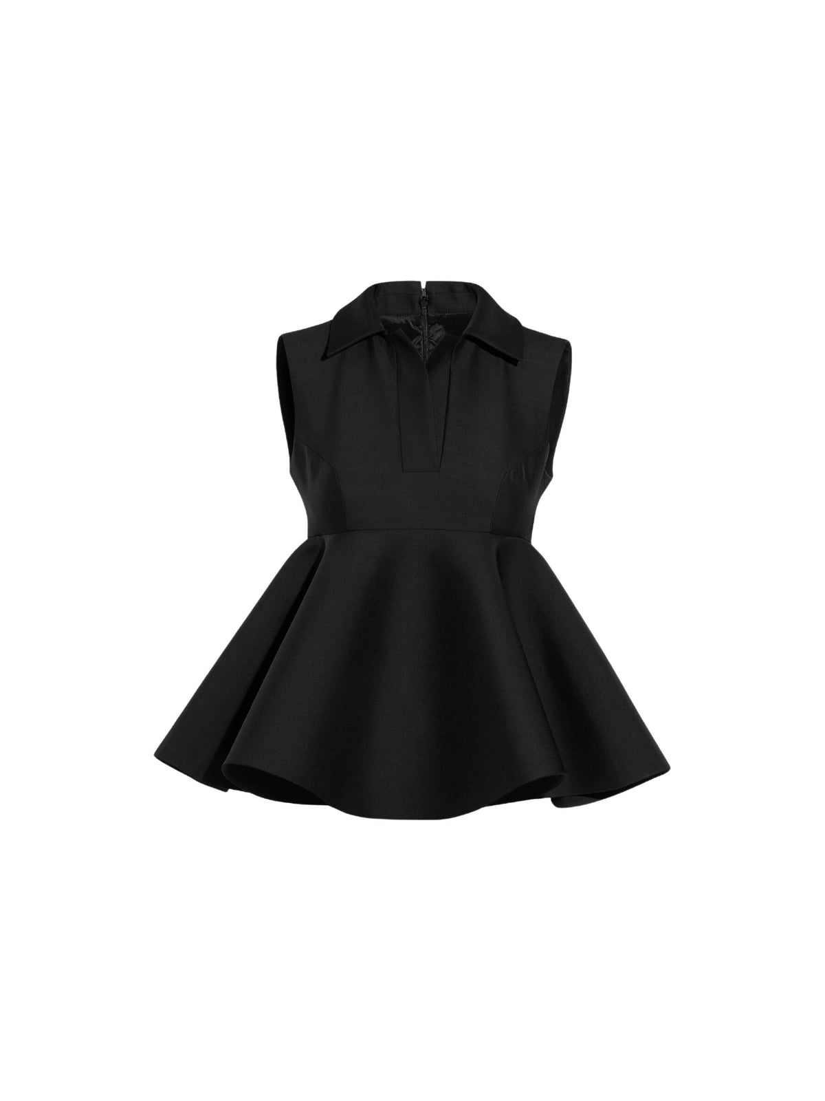 Top Spalla en laine et soie - Black