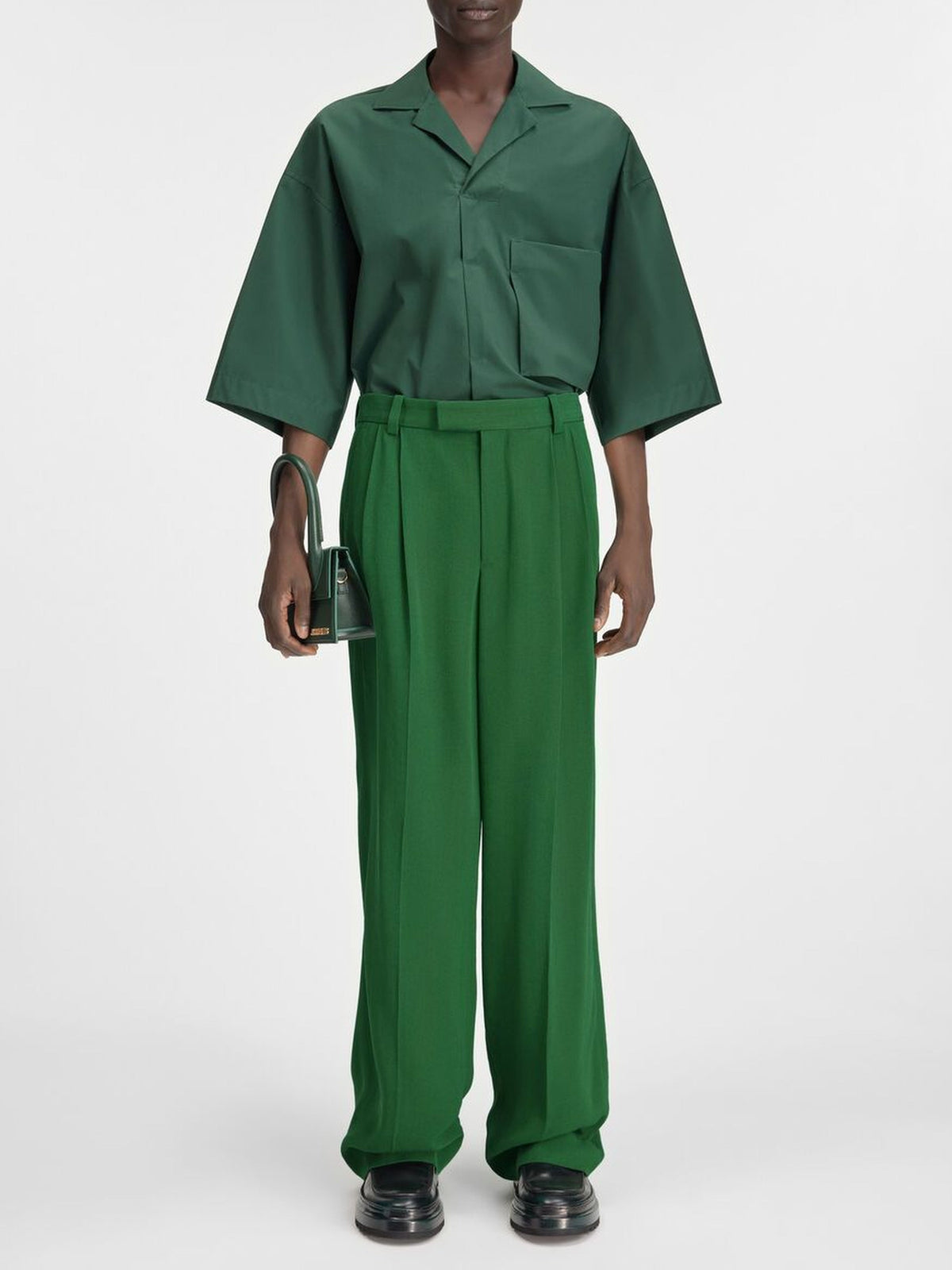 Pantalon Titolo en soie mélangée - Dark Green