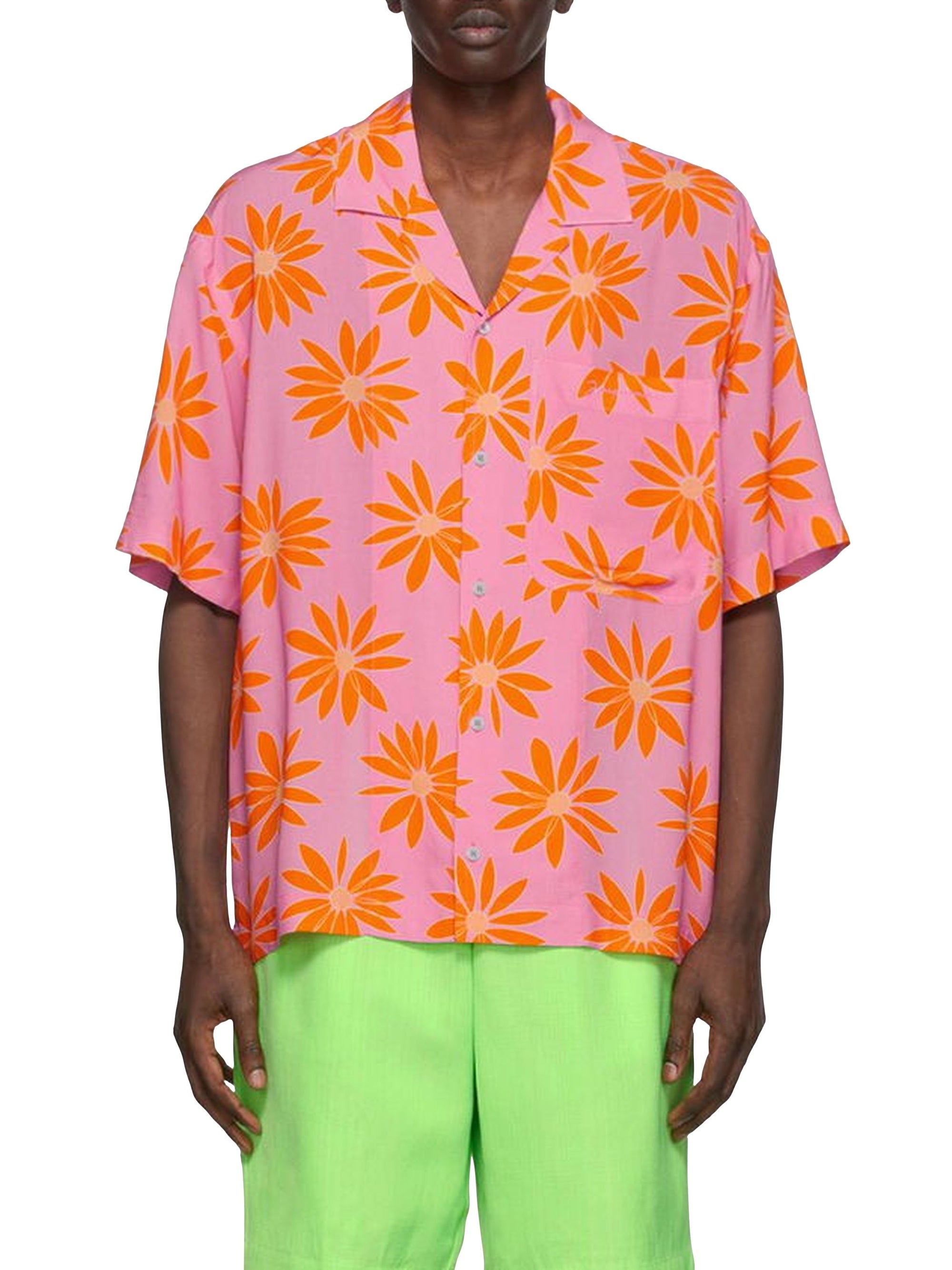 PRINT ORANGE/PINK FLOWERS LA CHEMISE JEAN