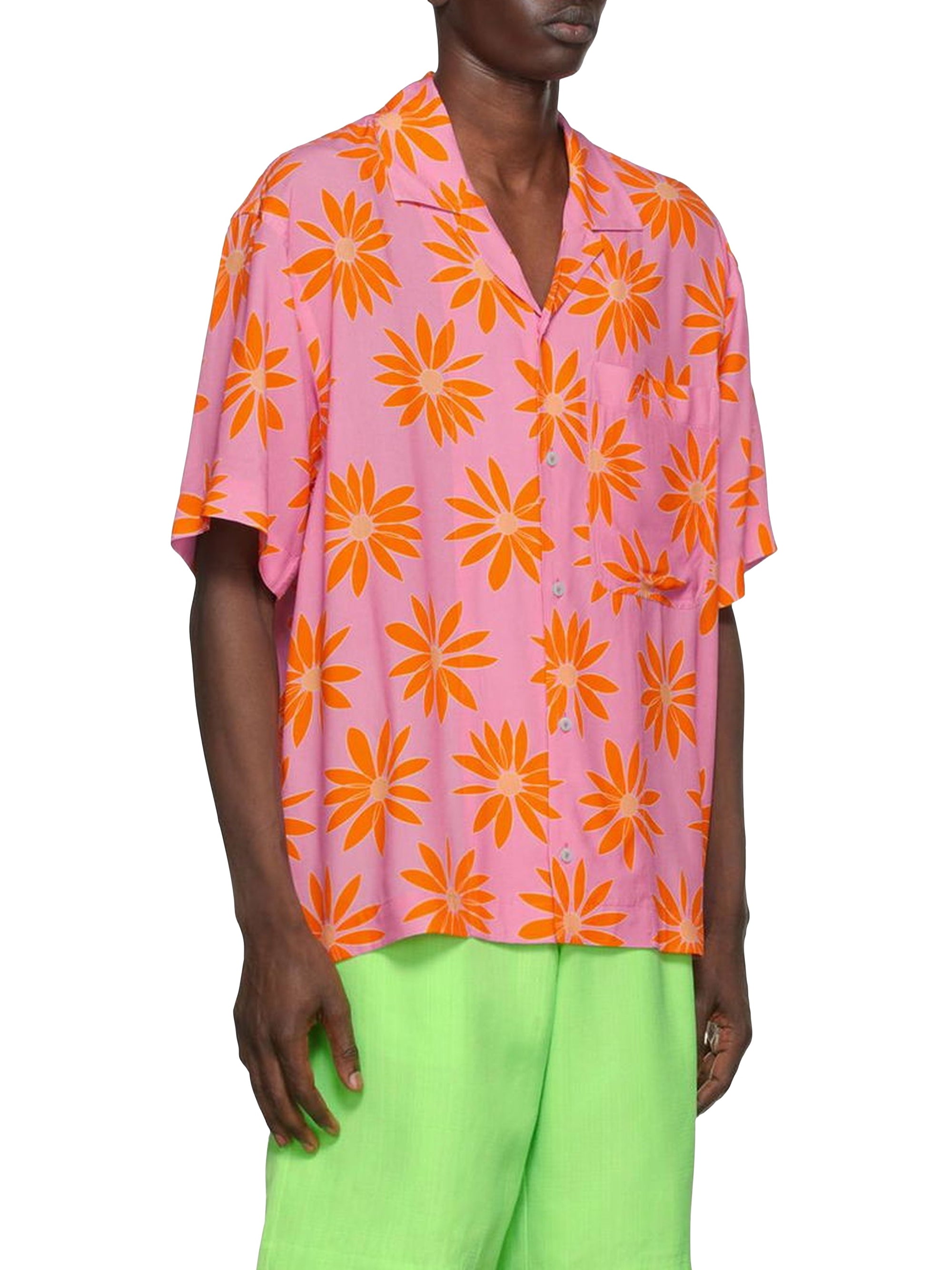 PRINT ORANGE/PINK FLOWERS LA CHEMISE JEAN