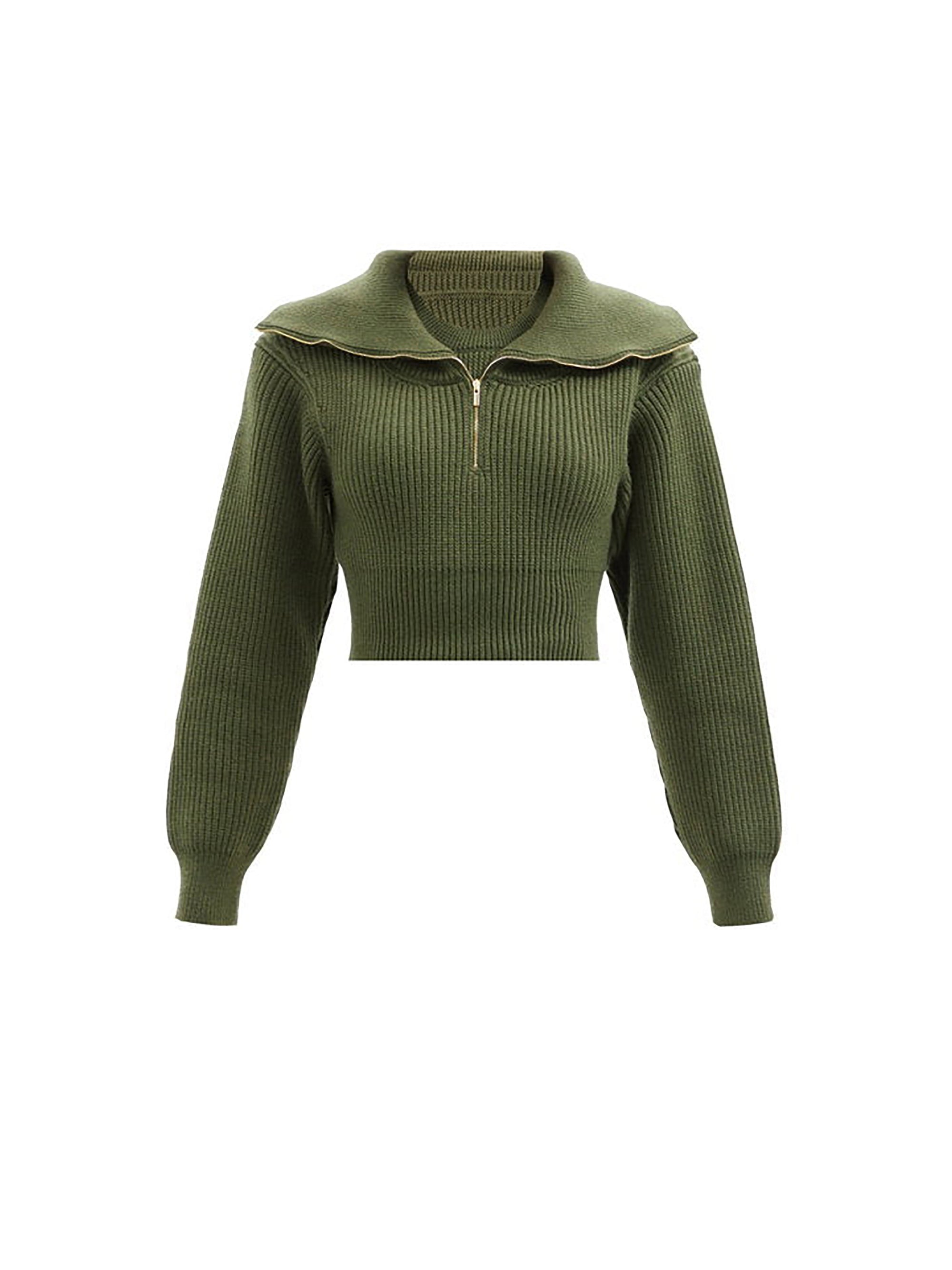 Haut Risoul en laine - Khaki