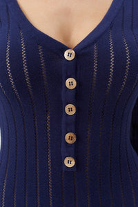 Robe Jade à boutons - Navy