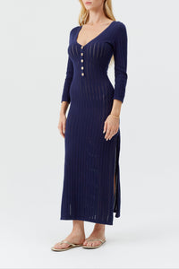 Robe Jade à boutons - Navy