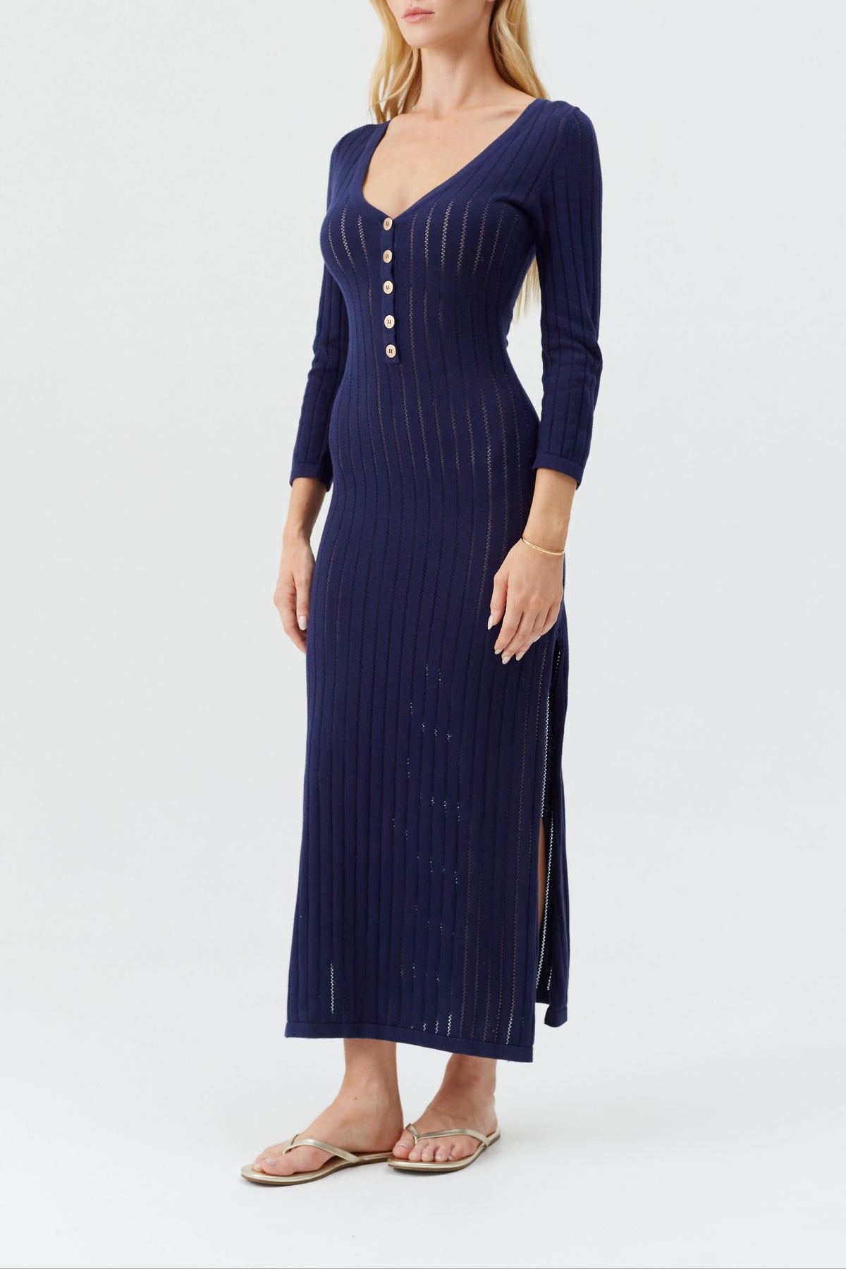 Robe Jade à boutons - Navy