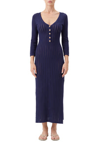Robe Jade à boutons - Navy