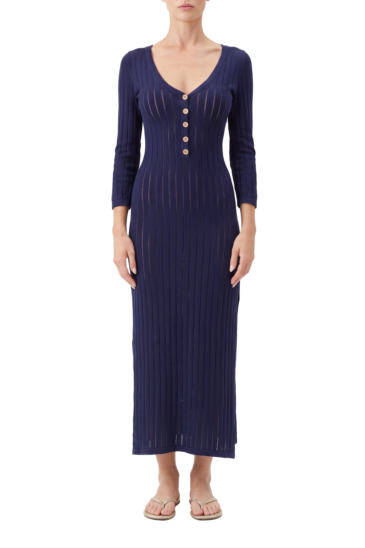 Robe Jade à boutons - Navy