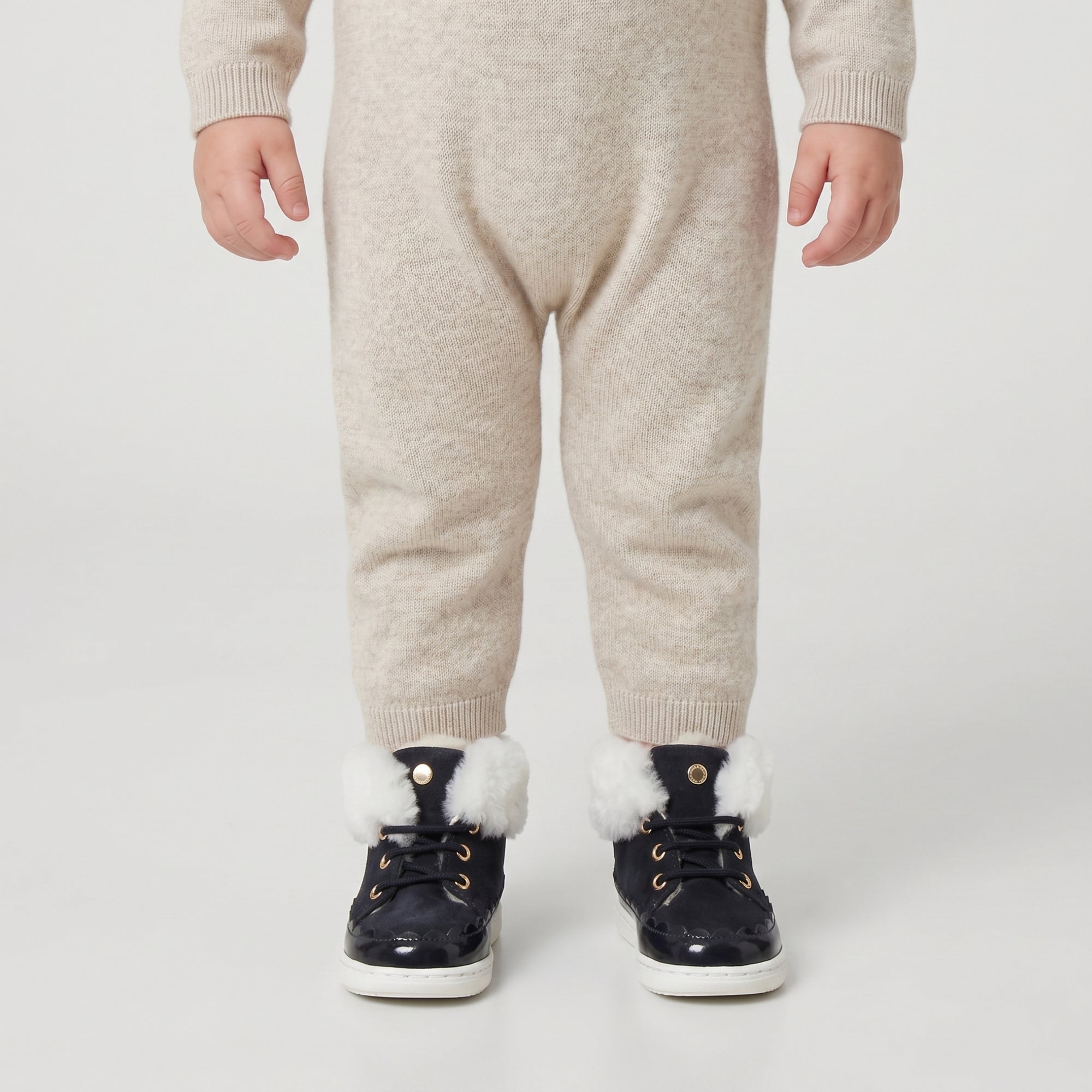 Elba leather pre-walk lined trainers - Navy