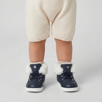 Castor leather pre-walk lined trainers - Navy