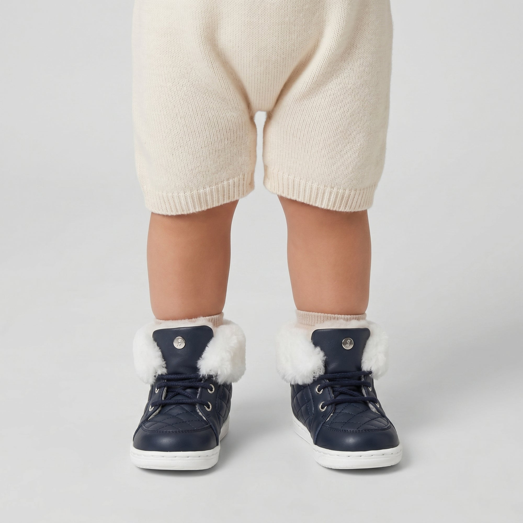 Castor leather pre-walk lined trainers - Navy