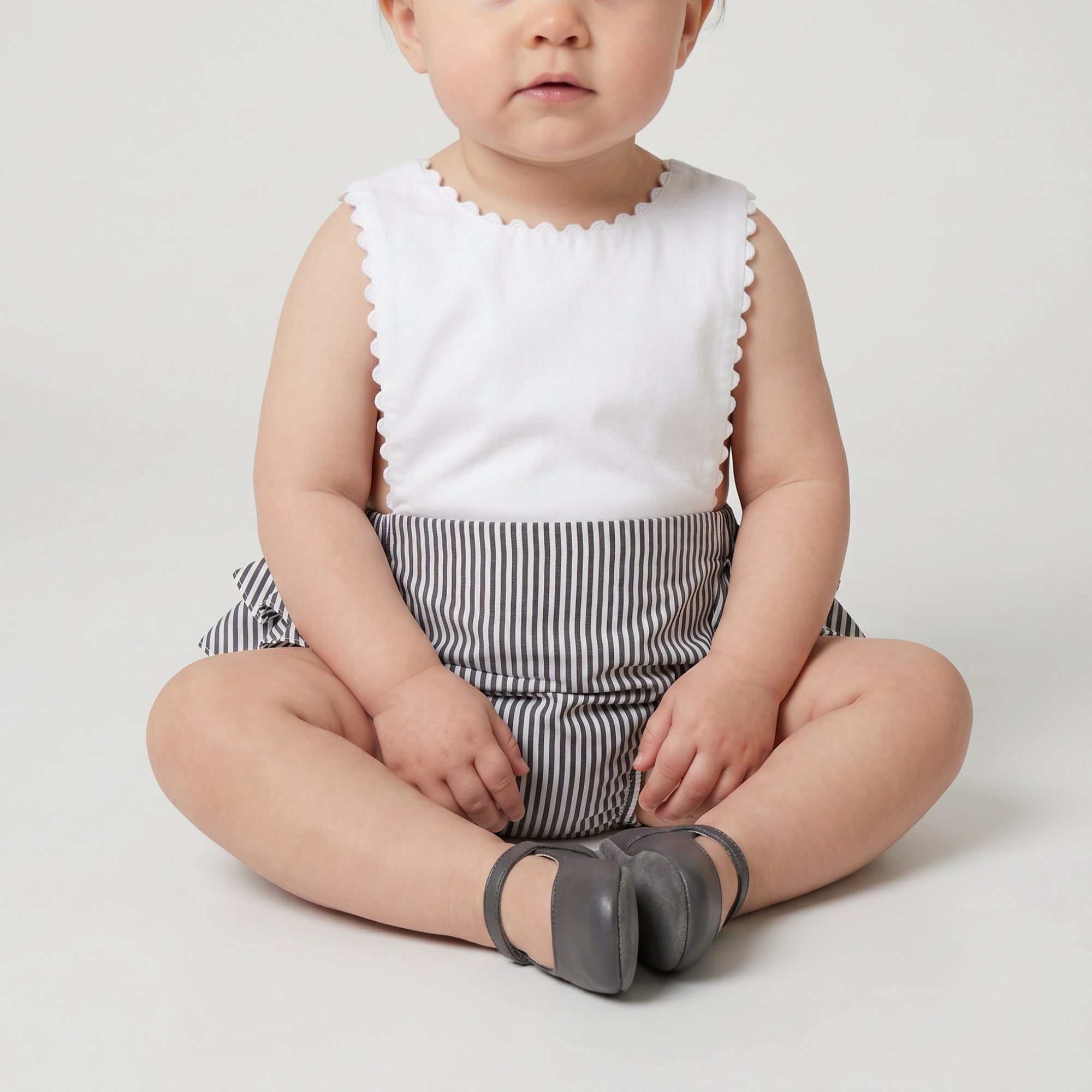 Salopette Name - Gris & Blanc