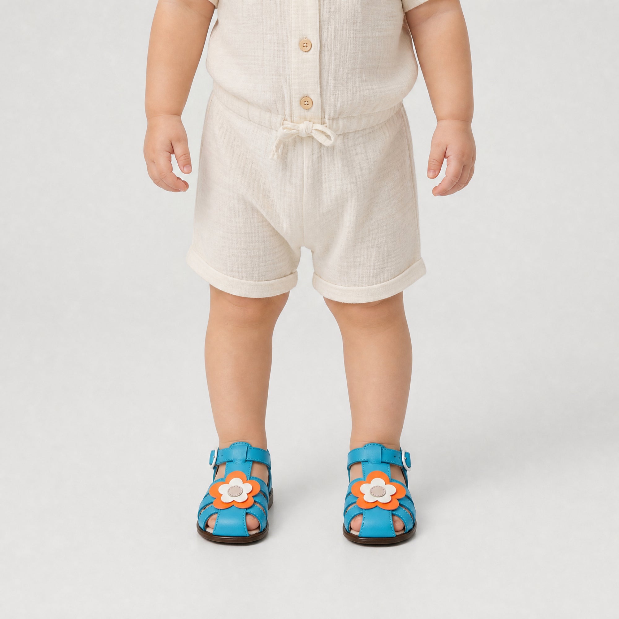 Chipie Leather Sandals - Blue & Multicore