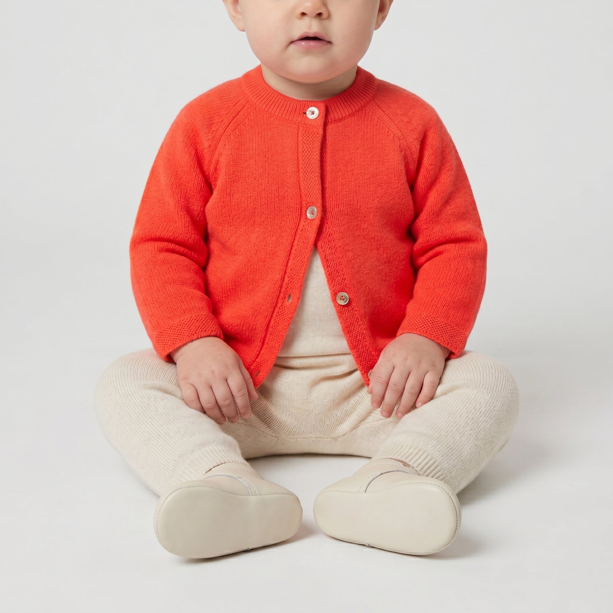 Cardigan Citrouille en cachemire - Orange Fluo