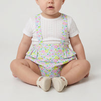 Salopette Mahault en tissu liberty - Blanc & Multicore