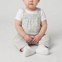 Madeline dungarees in liberty fabric - White & Multicore