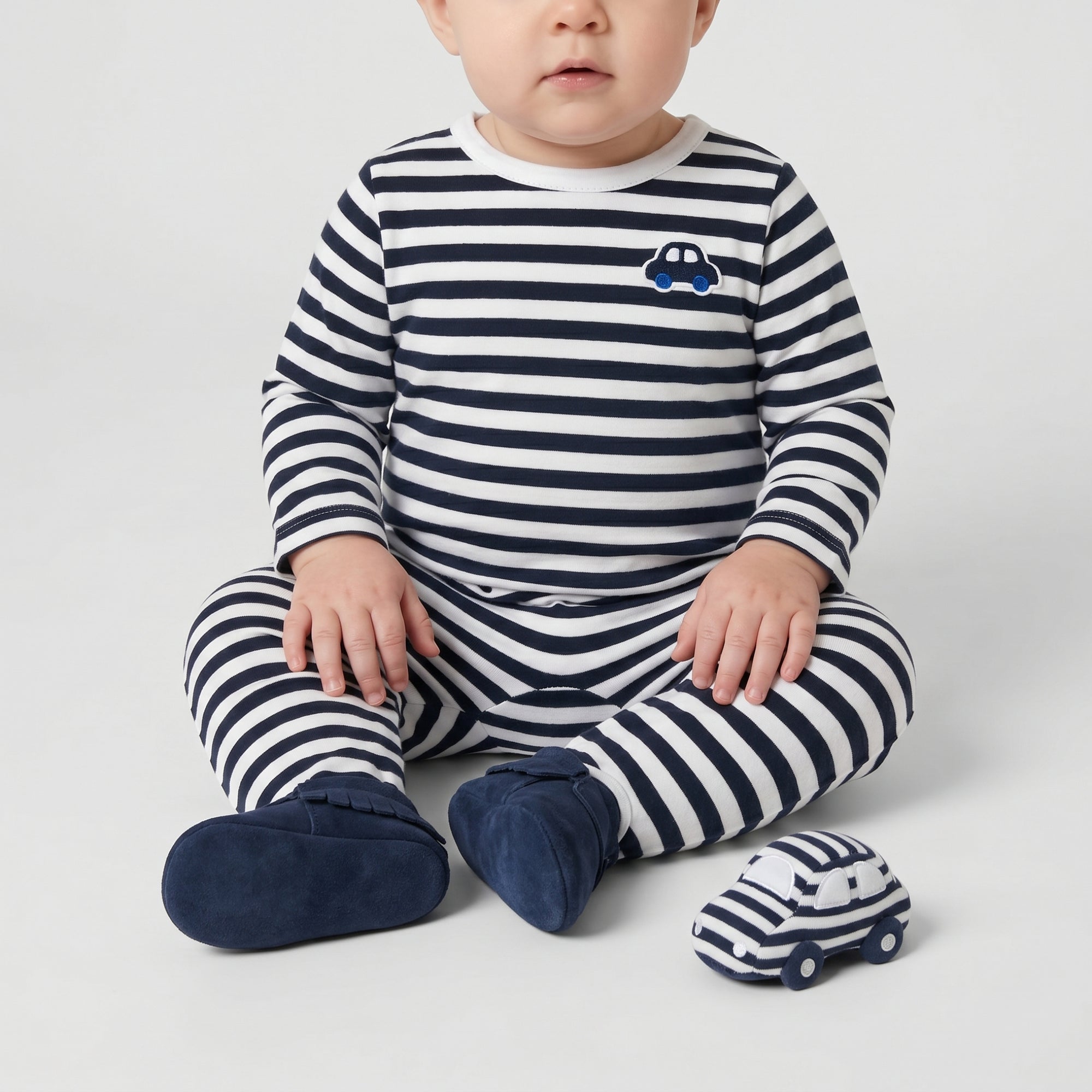 Pyjama Ombre - Marine & Blanc