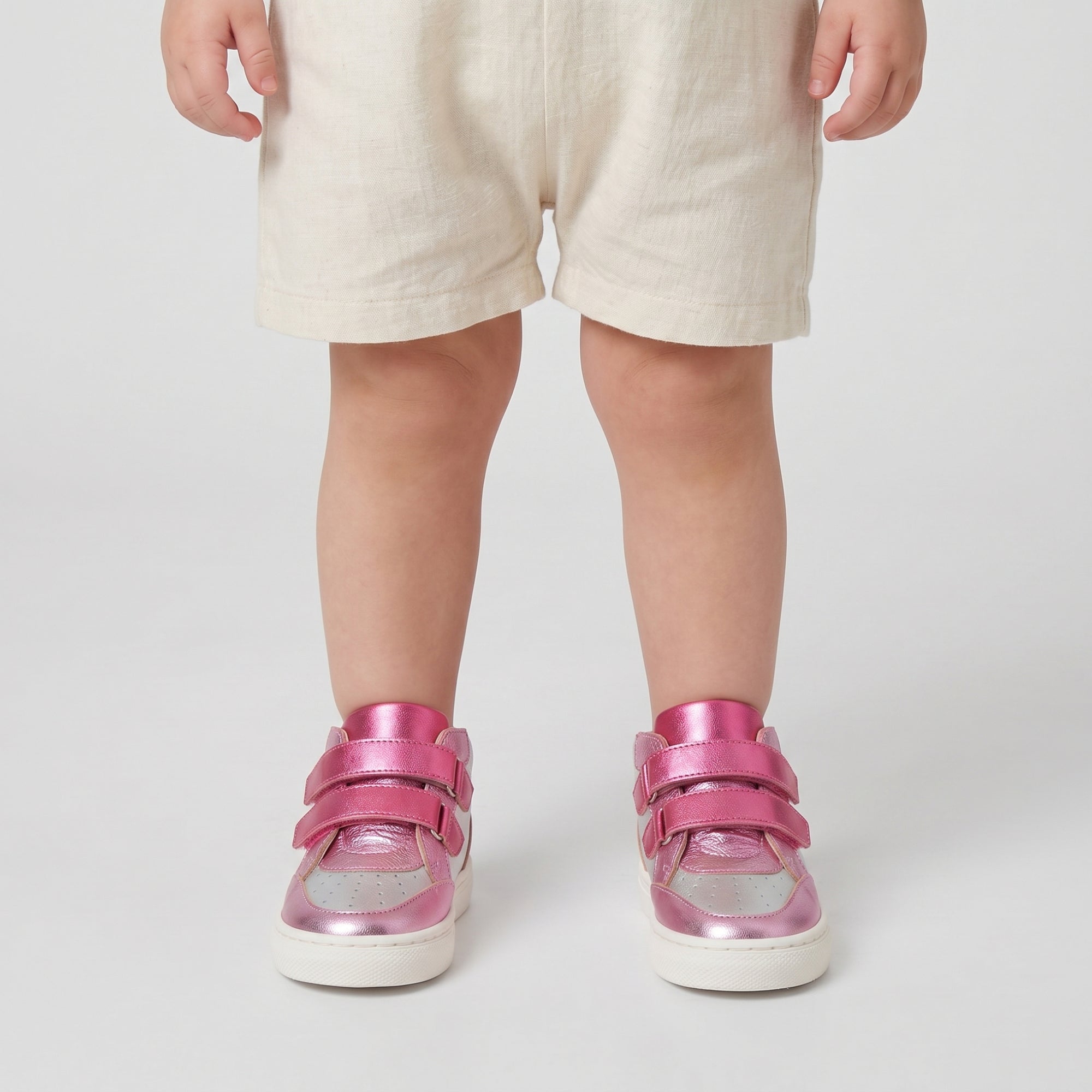 Baskets Barthelema Bis en cuir - Rose & Multicore