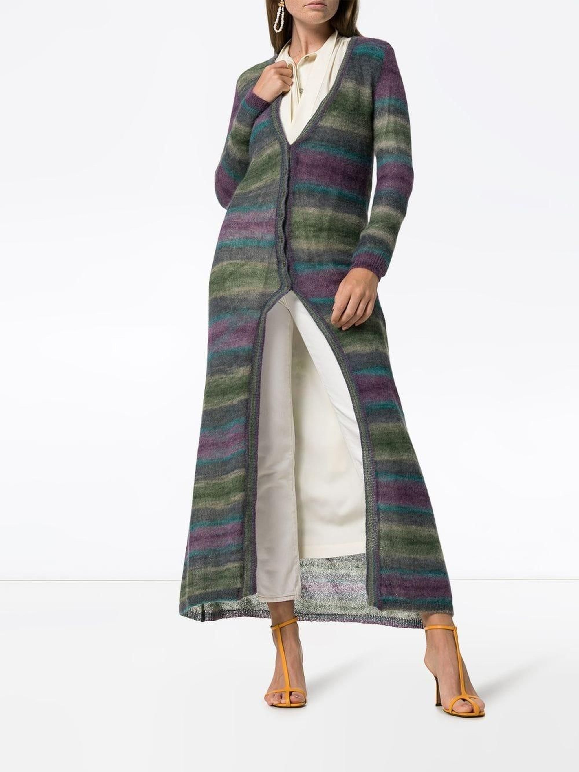 Robe Gilet à rayures en laine - Red