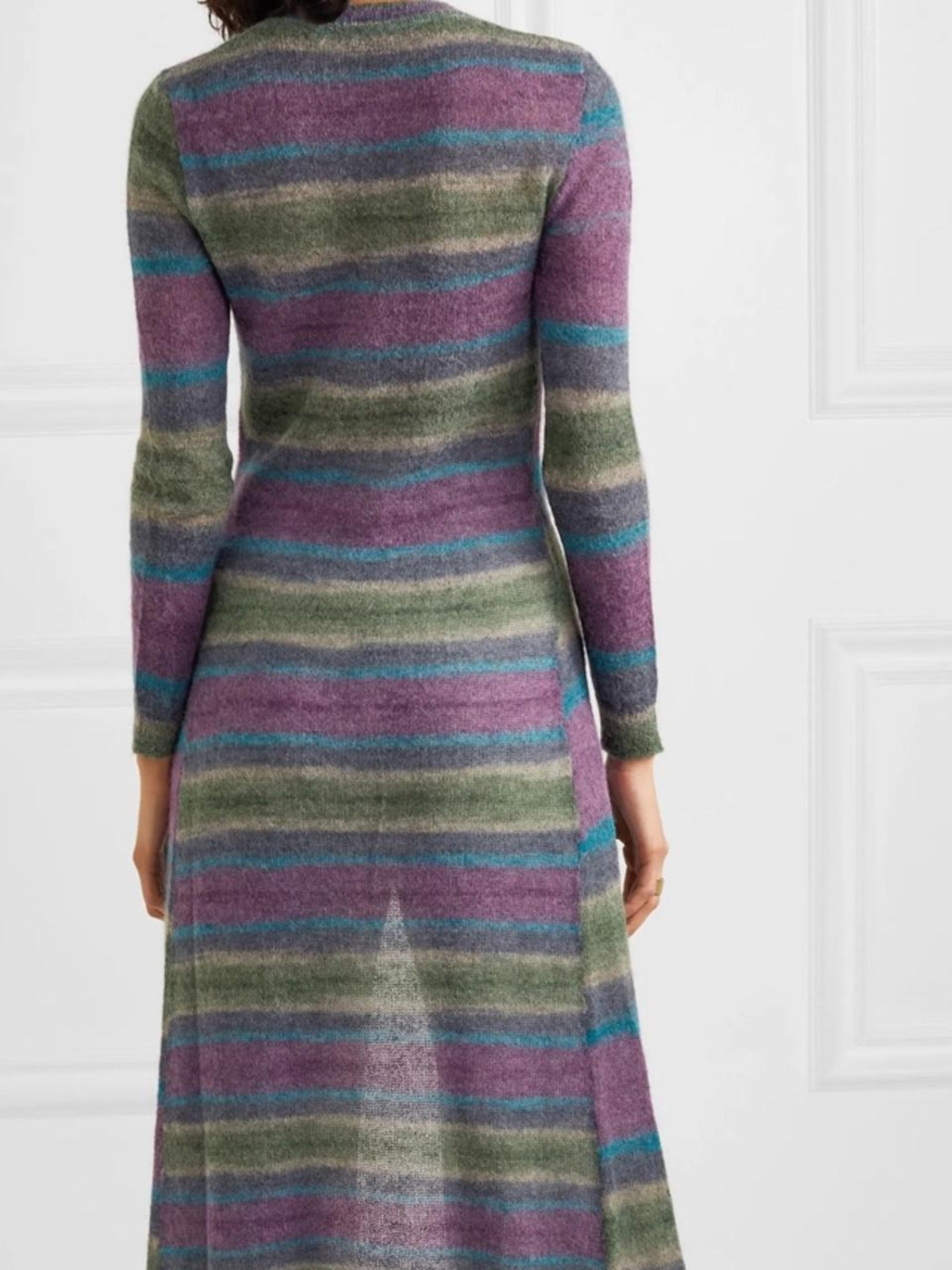 Robe Gilet à rayures en laine - Red