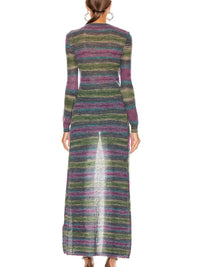 Robe Gilet à rayures en laine - Purple