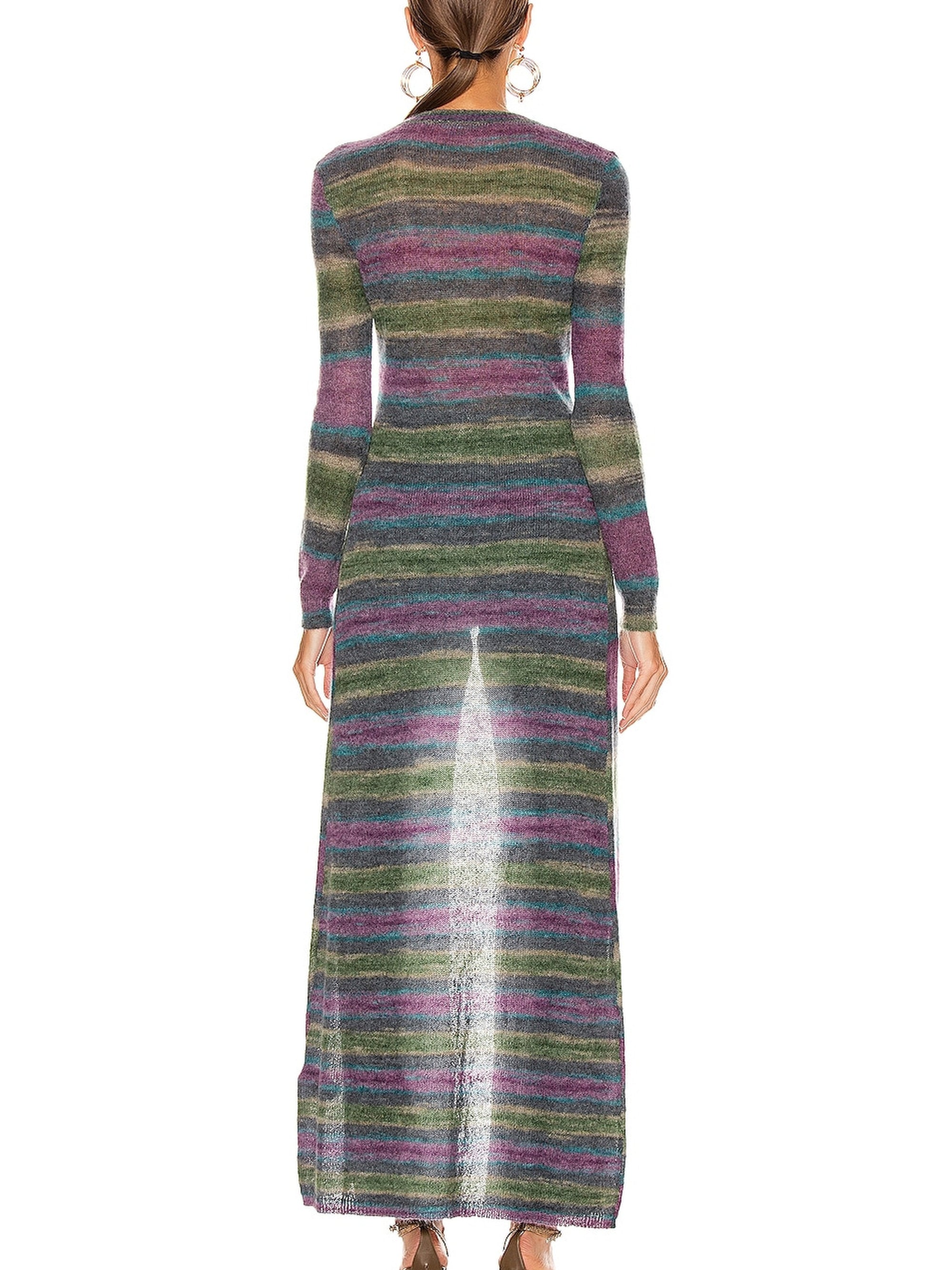 Robe Gilet à rayures en laine - Purple