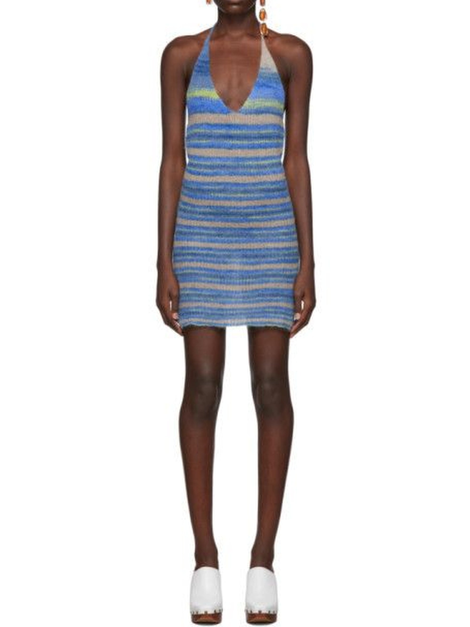 Robe Tropea à rayures en laine - Blue Stripes
