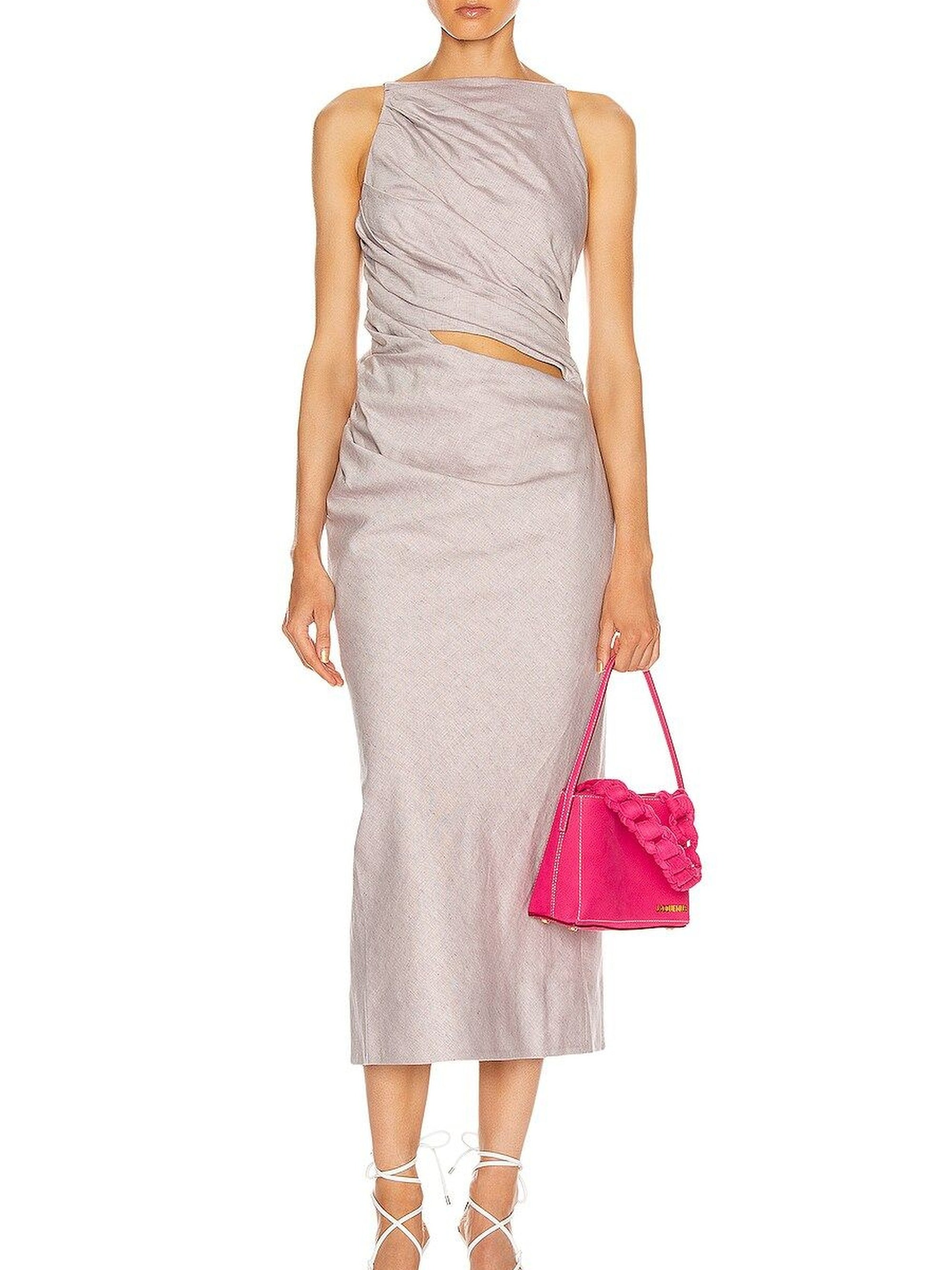 Robe longue Tendino drapée - Purple