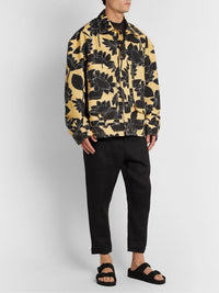 Veste Marcel à poches en lin - Yellow Flowers