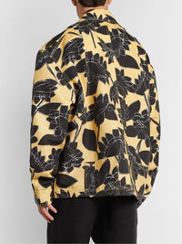 Veste Marcel à poches en lin - Yellow Flowers