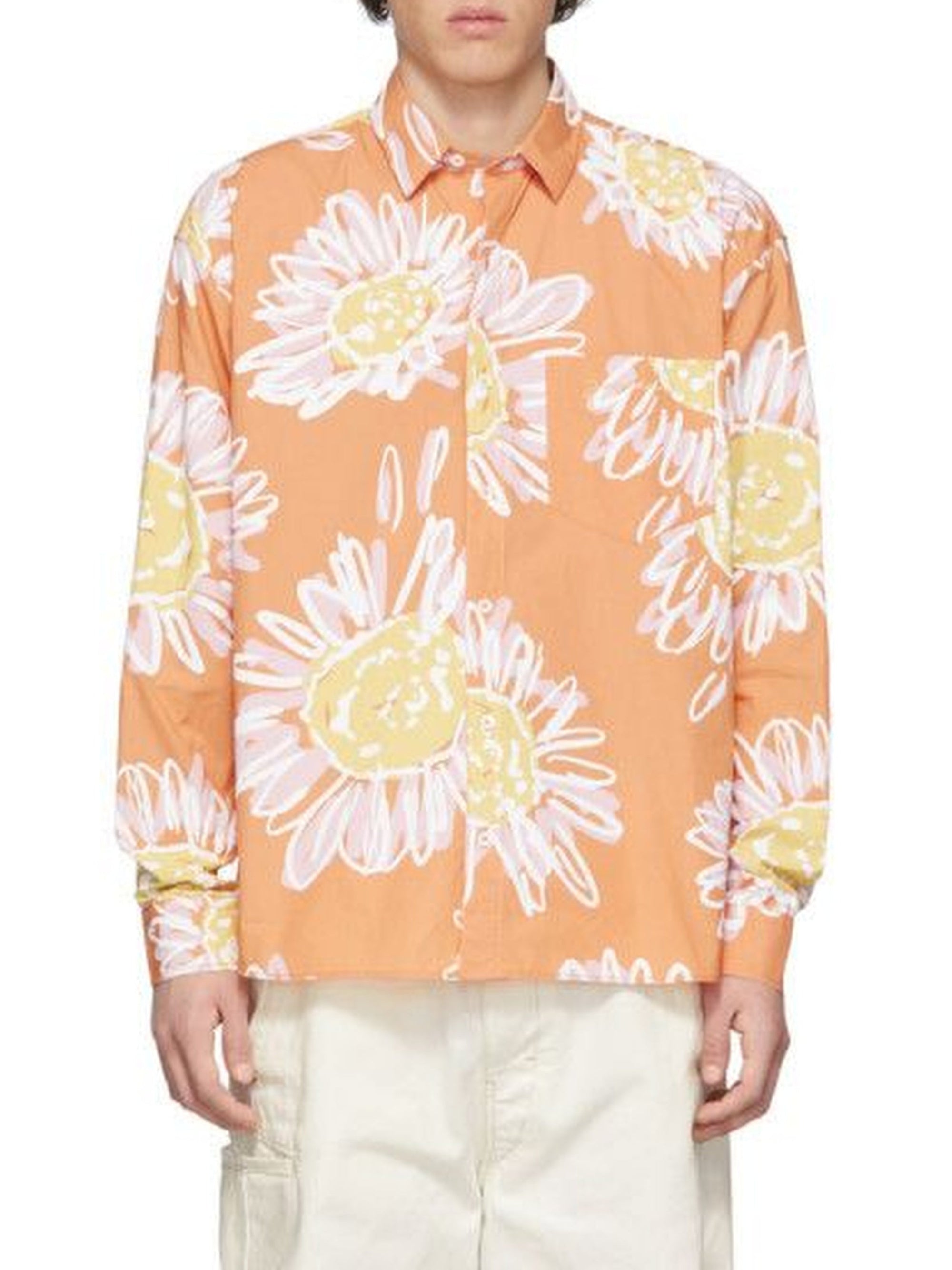 PRINT ORANGE FLOWERS LA CHEMISE SIMON