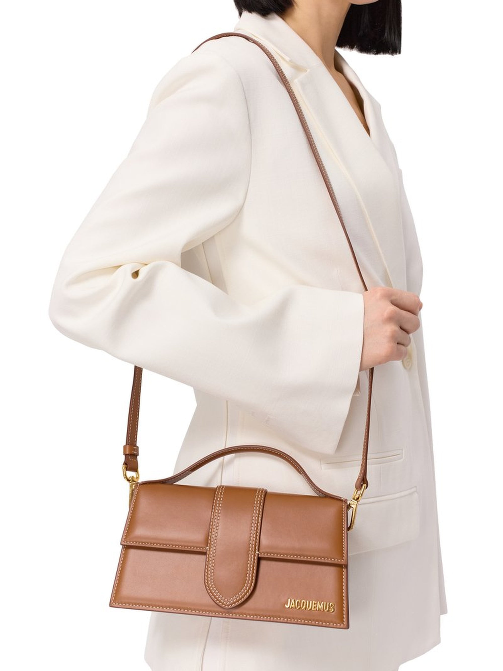 Bandoulière grand sac Bambino en cuir - Light Brown