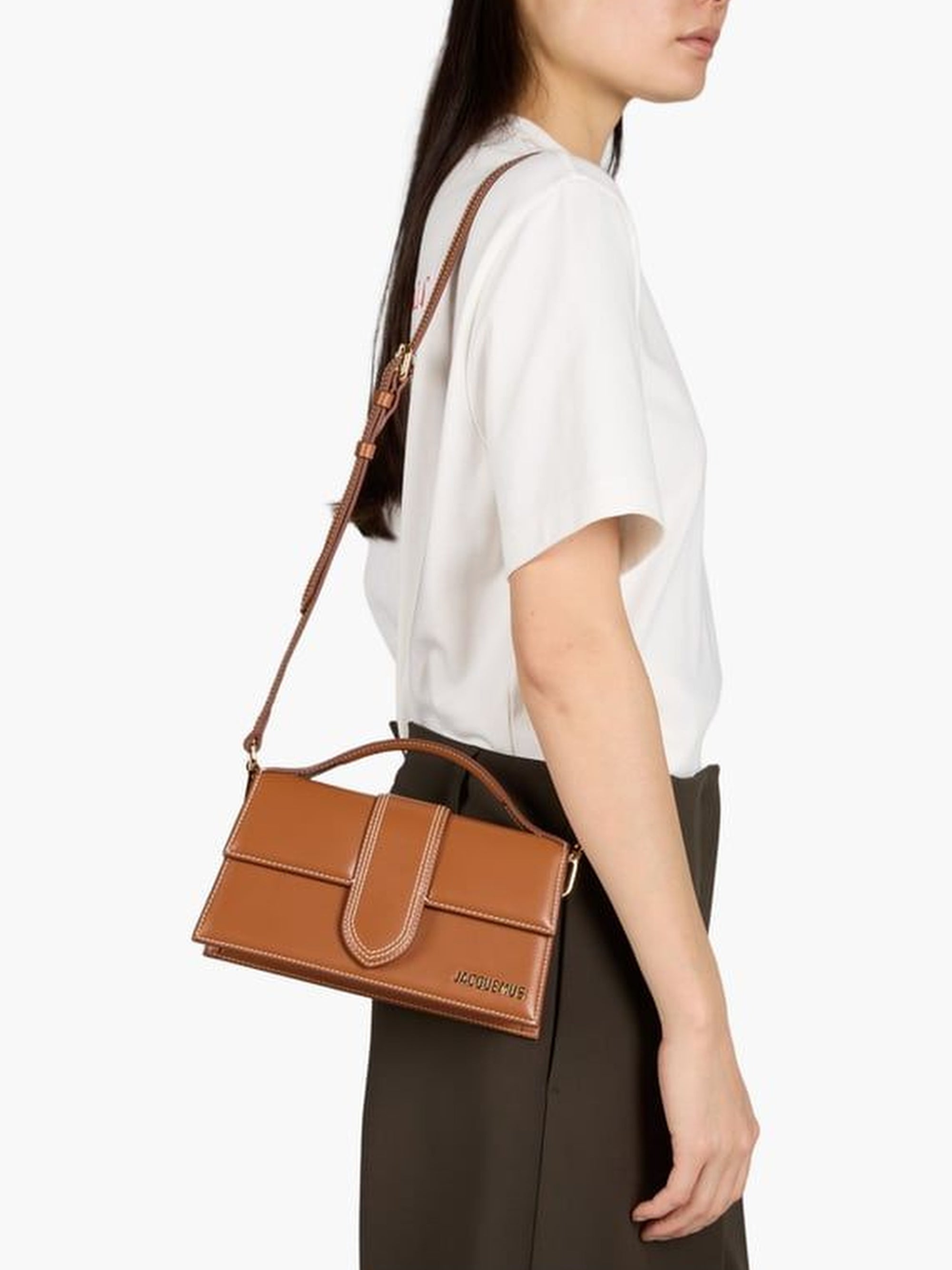 Bandoulière grand sac Bambino en cuir - Light Brown