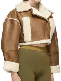 Veste courte Paiou en cuir - Camel