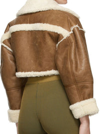 Veste courte Paiou en cuir - Camel