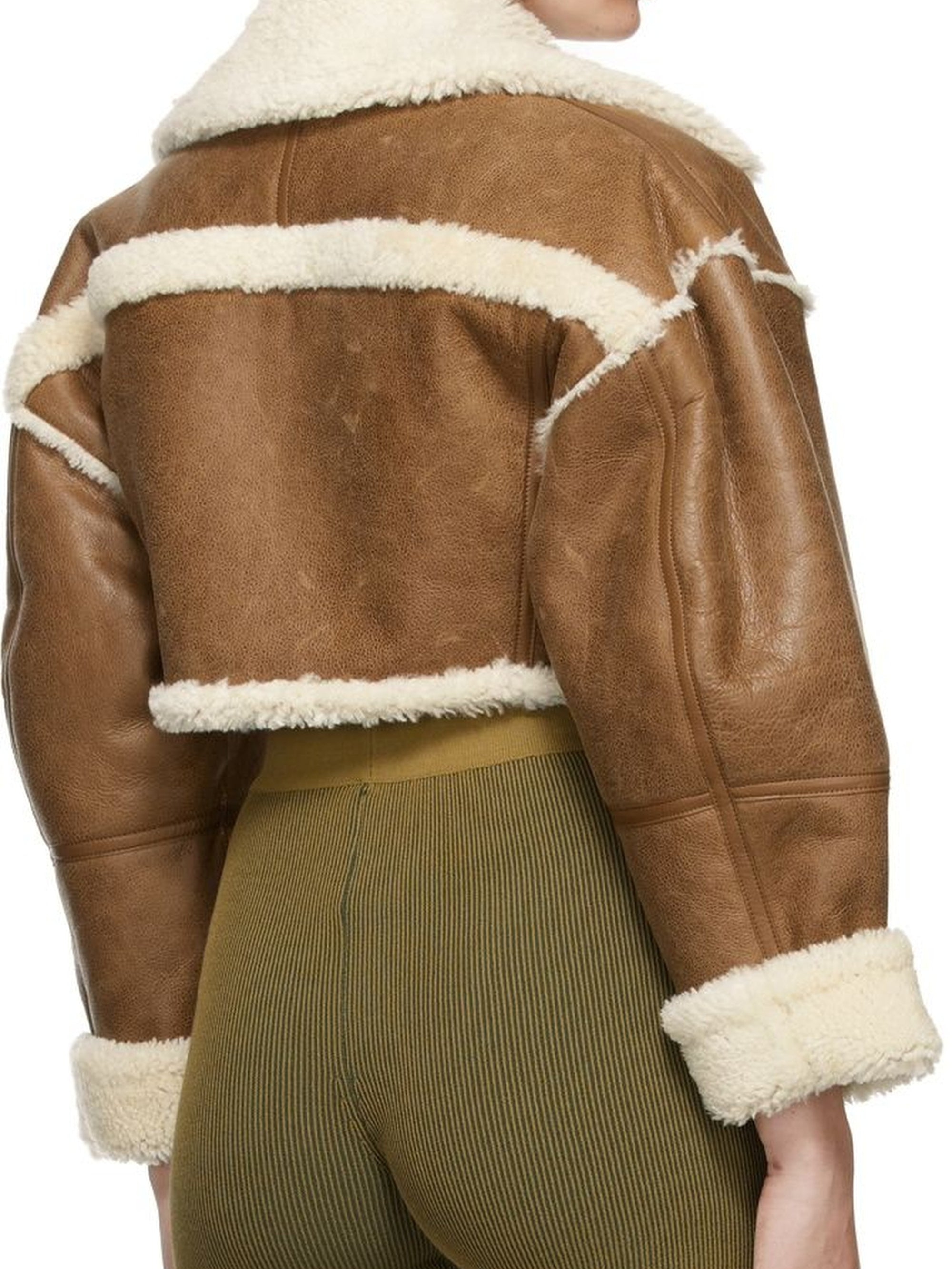 Veste courte Paiou en cuir - Camel