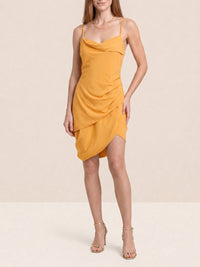 Robe courte Saudade à fente drapée - Light Orange