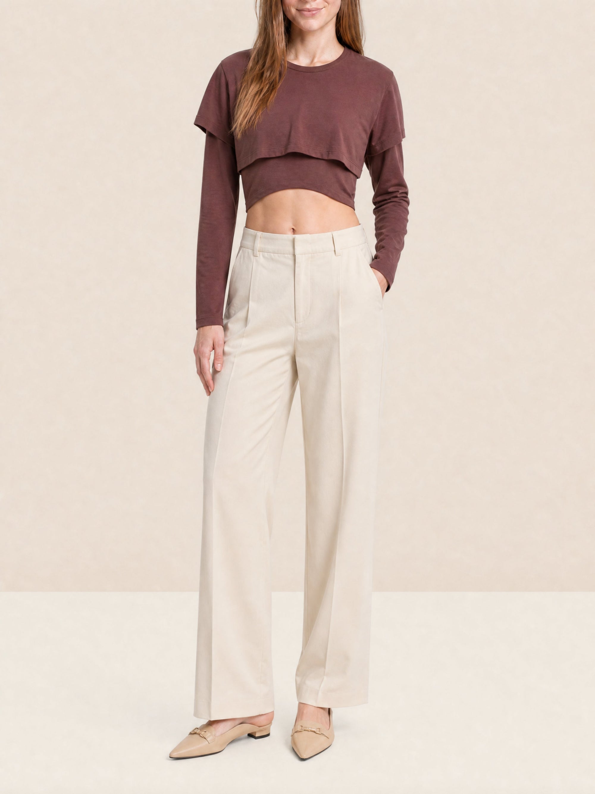 BROWN LE DOUBLE TSHIRT