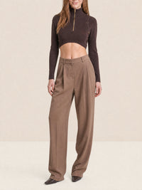 Pull court Bormio en maille - Dark Brown