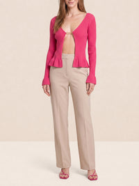 Cardigan Neva à logo métallique en maille - Pink