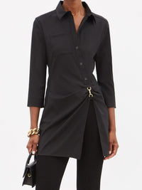 Tunique Jocou asymétrique en laine mélangée - Black