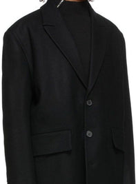 Manteau Valdu boutonné en laine - Black