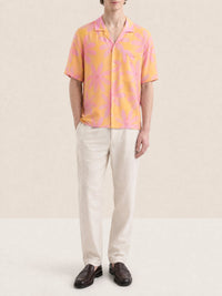 PRINT ORANGE/PINK FLOWERS LA CHEMISE JEAN