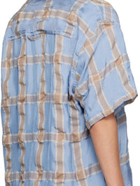 Chemise Jean droite en laine mélangée - Blue & Beige Checks