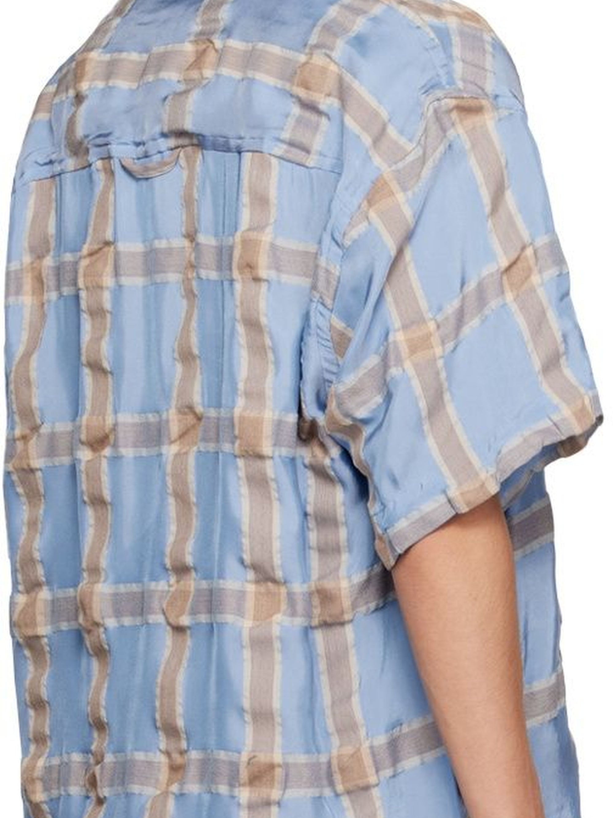 Chemise Jean droite en laine mélangée - Blue & Beige Checks
