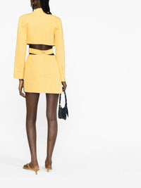 Robe courte Bari en lin - Yellow