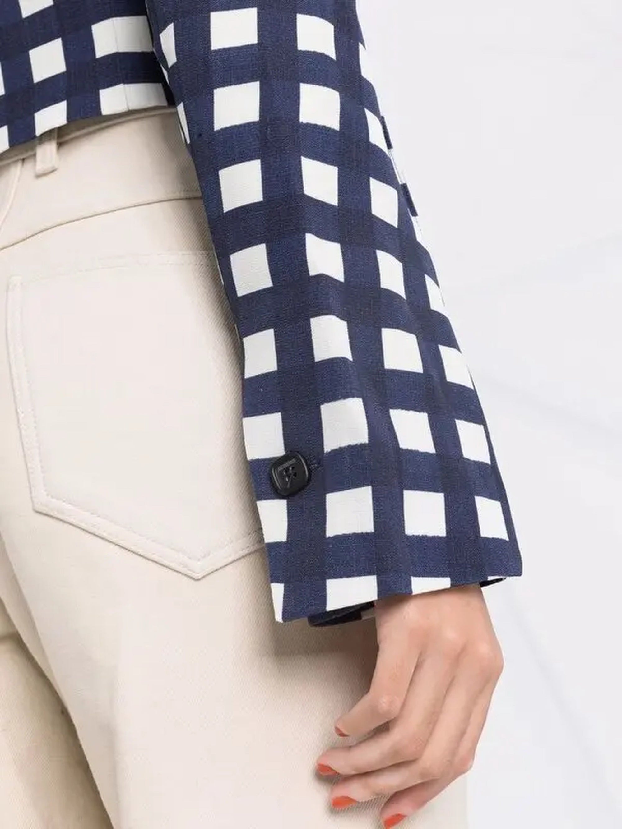NAVY CHECKS LA VESTE LIMAO