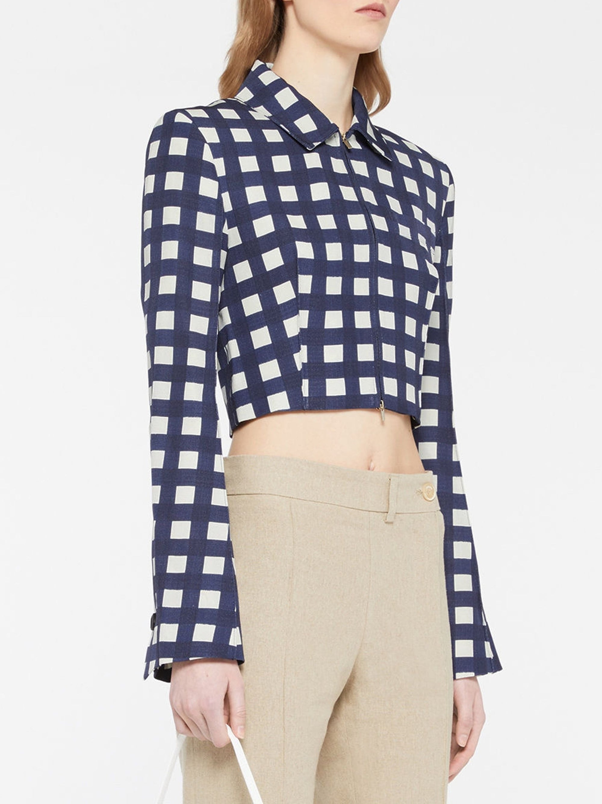 NAVY CHECKS LA VESTE LIMAO