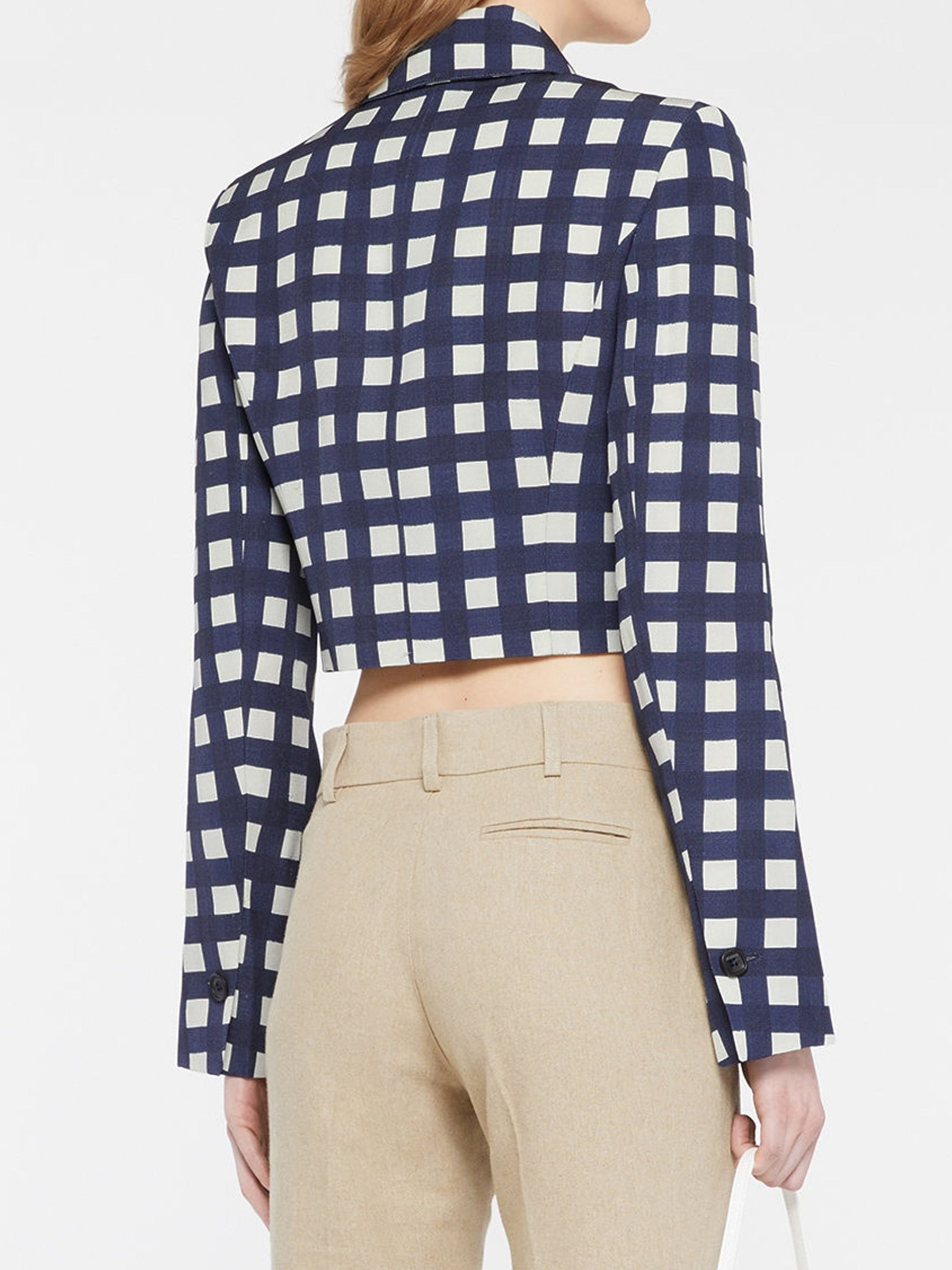 NAVY CHECKS LA VESTE LIMAO